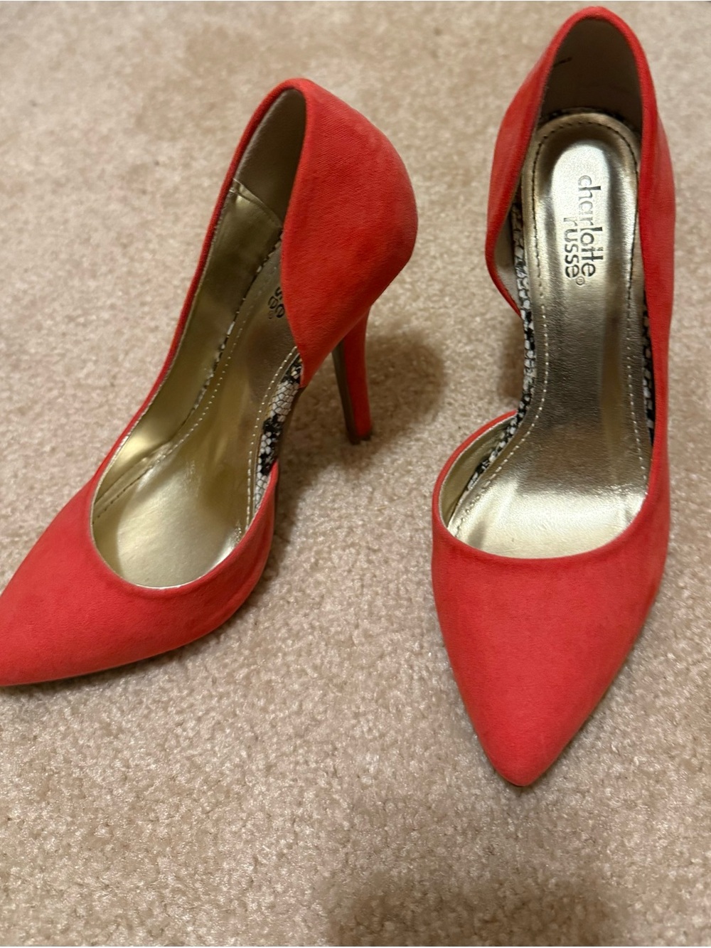Charlotte Russe Red Pointed-Toe Stiletto Pumps